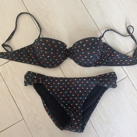 BCBGeneration dark slant print bikini - Picture 1 of 4